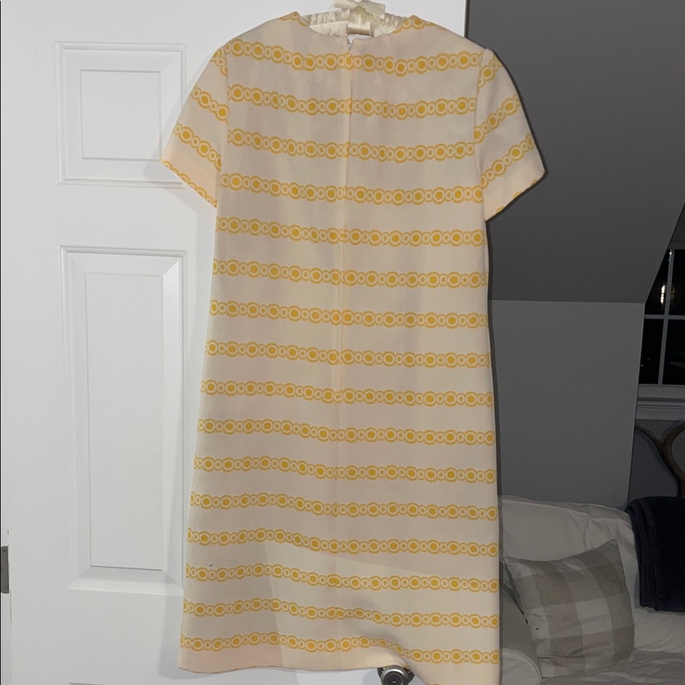 60’s Vintage L’Aiglon mod yellow and white dress and jacket L - Picture 6 of 16